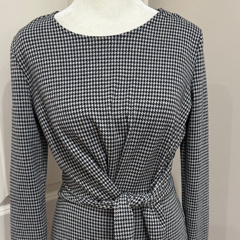 Mango Elegant Black and White Houndstooth Dress Size XS - Picture 2 of 4
